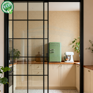 Intérieur de maison et de bureau moderne Balcon étroit peu encombrant Portes coulissantes en verre panoramiques en aluminium mince - Product Image 2