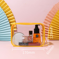 Trousse à crayons en PVC transparente pochette de papeterie transparente avec fermeture à glissière porte-stylo et sac cosmétique