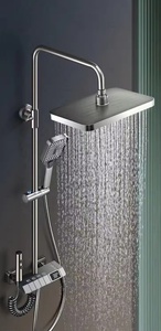 Sistema Doccia Termostatico Multifunzione con Display Digitale, Piattaforma di Stoccaggio Intelligente, Valvola in Ceramica, Getto Silky, Accessori Bagno - Product Image 5
