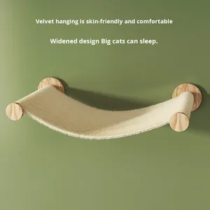 Katı ahşap duvara monte kedi tırmanma çerçeve yerden tasarruf kedi evi <span class=keywords><strong>Sisal</strong></span> halat ahşap kedi tırmalama Pet kedi tırmanıcı - Product Image 4