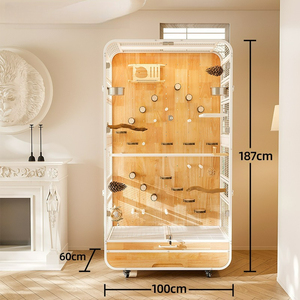 Nueva Jaula de Lujo Ecológica Grande de Madera Maciza y Hierro Forjado para Pájaros, Móvil, para Interiores y Exteriores, de Fábrica China de Primera Calidad - Product Image 6