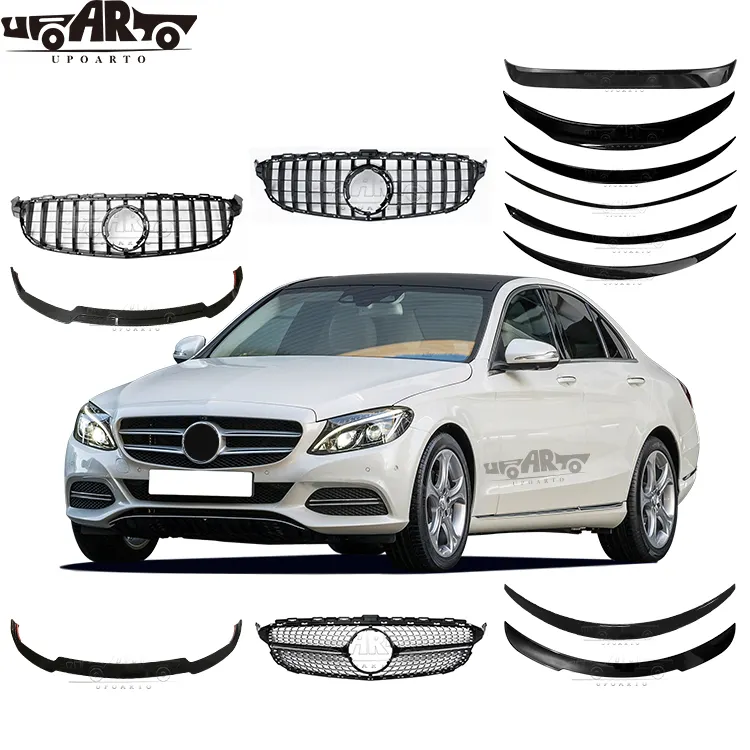 W205 Außen zubehör Inklusive Front stoßstangen lippe Heckspoiler für Mercedes Benz C Klasse W205 Coupé 2014-2019