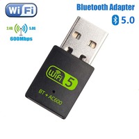 Tarjeta de Red Inalámbrica USB Externa de Doble Banda 2.4G/5G de 600M con Bluetooth 5.0, Sin Necesidad de Controladores, para Computadora Portátil, Adaptador Wifi