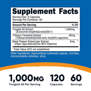 Ekstrak suplemen Herbal Tongkat Ali Label pribadi dengan <span class=keywords><strong>Tribulus</strong></span> terreseis 120 kapsul pabrik OEM - Product Image 5