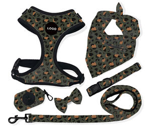 OEM bantalan Neoprene dapat diatur Breathable Quick Release anjing Harness dengan pola kustom Logo Mesh Dog Harness - Product Image 6