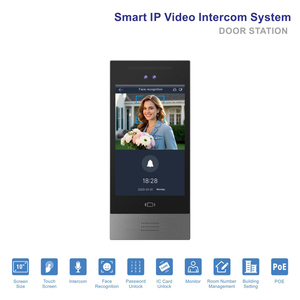 Sistema <span class=keywords><strong>de</strong></span> Intercomunicación IP con Reconocimiento Facial <span class=keywords><strong>de</strong></span> 10.1 Pulgadas, 1080P, POE, <span class=keywords><strong>Timbre</strong></span> para Edificio, Tuya Smart, Monitor Táctil <span class=keywords><strong>de</strong></span> 7 Pulgadas, 110 °   Gran Angular, Resistente al Agua IP55 - Product Image 2