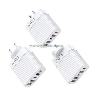 120W Charger Smart Charging EU US UK Universal Travel Wall <b>Adapter</b> with 2 <b>Type</b>-<b>C</b> & 3 <b>USB</b>-A for Mobile Phones and Earphones - Product Image 2