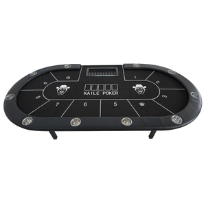 Tùy Chỉnh Chuyên Nghiệp Blackjack Poker Table10 Ghế 94 Inch Casino Chất Lượng Hình Bầu Dục Mesa Với Người Giữ Cốc Và Người Giữ Cốc Cho Cờ Bạc - Product Image 3