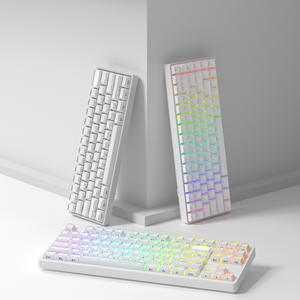 Teclas de cristal blanco grabadas lateralmente con textura de gelatina para teclado mecánico con interruptores cruzados - Product Image 6