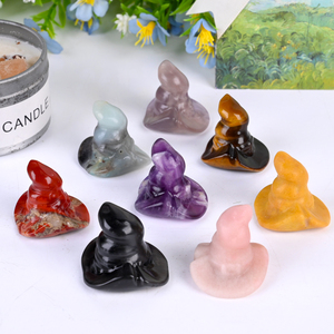 Natuurlijke Hoge Kwaliteit Reiki Kristal Helende Kristal Mini Heksenhoed Beeld Houtsnijwerk Voor Decoratie - Product Image 5
