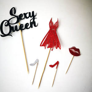 Venta al por mayor Vertical Cake Toppers Cake Decoration papel metálico fiesta creativa <span class=keywords><strong>Feliz</strong></span> cumpleaños <span class=keywords><strong>Sexy</strong></span> Queen cake Topper - Product Image 3