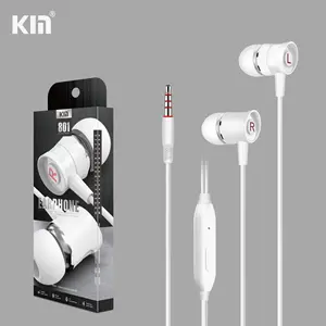 KM Factory K801 subwoofer wired earphones with in ear wire control, neutral capacitance, and silicone ear cap for comfortable we