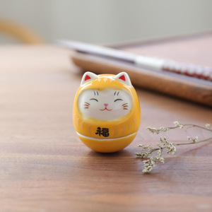 Poupées de style japonais Lande Daruma, <span class=keywords><strong>Maneki</strong></span> <span class=keywords><strong>Neko</strong></span>, ameublement de maison décoratif en céramique - Product Image 3