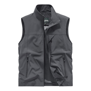 Vestes <span class=keywords><strong>sans</strong></span> manches <span class=keywords><strong>de</strong></span> pêche couleur unie personnalisées en usine gilets utilitaires en polyester unisexe à séchage rapide <span class=keywords><strong>de</strong></span> haute qualité - Product Image 5