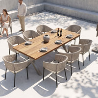 Silla de Jardín Moderna de Ratán Tejido Plano YORLLA, Sillón con Brazos de Aluminio Negro para Hotel, Patio, Comedor al Aire Libre, Resistente a la Intemperie