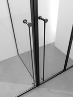 Paroi de douche fixe ultra-étroite minimaliste en verre trempé de sécurité et alliage d'aluminium
