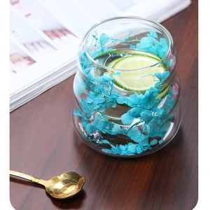 Стеклянная кружка с двойными стенками и сухоцветами, уникальный дизайн, ручная работа, для чая, молока, сока, кофе, холодного кофе - Product Image 3