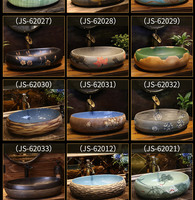 Antique luxe européen hôtel appartement salle de bain ovale en céramique au-dessus du comptoir évier monotrou robinet montage égouttoir capacité 12L
