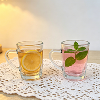 Gelas Shot Kaca Bening Mini 80ml Grosir, Cangkir Minuman Bar untuk Whiskey, Teh, Jus, Kopi, dengan Gagang