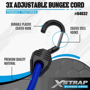Cordes élastiques réglables Xstrap 3X en caoutchouc 8 mm x <span class=keywords><strong>14</strong></span>-20 <span class=keywords><strong>pouces</strong></span> 132-165 lbs Durables et haute sécurité - Product Image 2