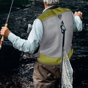 Gilet de pêche vert en tissu Oxford respirant avec plusieurs poches, portable pour l'extérieur et la photographie - Product Image 3