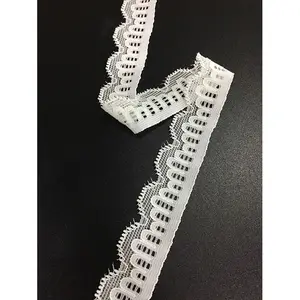 2cm nylon spandex elastic narrow slim fabric lace trim 1 inch for lingeries