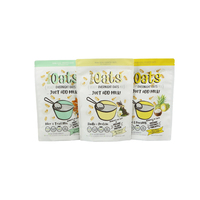 50G 100G Hersluitbare Rits Food Doorzichtig Raam Plastic Verpakkingen Voor Graan Granola Graan Haver Maïsmeel Stand-Up Zakje