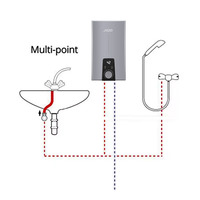 220V 3.5-5.5kW bouton de chauffe-eau instantané électrique affichage LED salle de bain sous l'évier bouton tactile contrôle à la demande geyser d'eau chaude