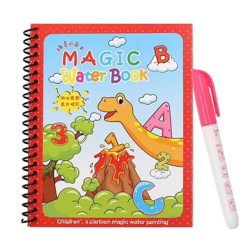 Groothandel Educatief Leren Tekenen Speelgoed Cadeau Cartoon Magic Waterboek Herbruikbaar Kleuren Magisch Waterboek Met Pen
