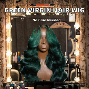13x4 <b>13x6</b> Full <b>Frontal</b> Vietnamese Human Hair Long Green Color 100% Virgin Hair Glueless Body Wave for <b>Lace</b> Transparent <b>Lace</b> - Product Image 2