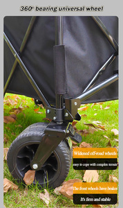 Chariot de jardin pliable de camping en plein air, chariot de <span class=keywords><strong>golf</strong></span> portable, chariot de plage à 4 roues, OEM, capacité de charge de 100 kg, 150 L - Product Image 4
