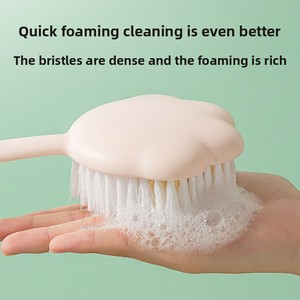 Zenidoo Modern Long-Handle Cat Paw <b>Scrubbing</b> Bath <b>Brush</b> Oval Soft Fur Design Plastic Material for Children & Babies - Product Image 2