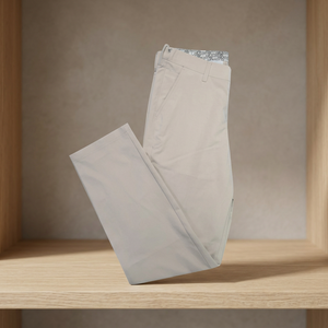 Pantalon de golf pour homme Handee en Spandex/Coton beige, coupe longue, avec braguette boutonnée, tissu tissé, teinture unie, design élégant, taille 4 - Product Image 3
