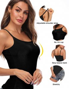 Sleeveless Undershirt Tank With Built-In Bra 2-IN-1 Camisoles Casual Fashion <strong>Vest</strong> for Girls - Product Image 3
