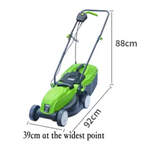 1500w Factory Direct Plug Electric Lawn Mower Carton Box Electric Motor Garden 220V Lawn Grass Cutting Machine Green 3 Years