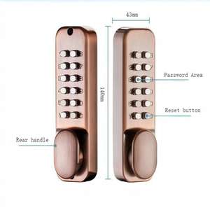 Serrure <span class=keywords><strong>de</strong></span> mot <span class=keywords><strong>de</strong></span> passe numérique étanche pour cour extérieure avec <span class=keywords><strong>poignée</strong></span> en alliage d'aluminium durable à clé unique et serrure <span class=keywords><strong>de</strong></span> <span class=keywords><strong>porte</strong></span> mécanique à languette - Product Image 6