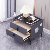 Table de Chevet Intelligente Design Moderne en Similicuir avec USB et Bluetooth – Prix de Gros pour Chambre à Coucher de Luxe