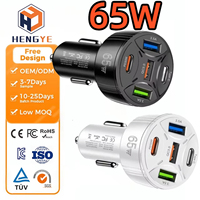 Adaptateur de charge USB pour voiture PD3.0 PPS, charge rapide 12V 24V, multi-ports, véhicule, 65W, type C, chargeur de voiture 5 en 1 pour téléphone portable