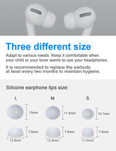 New Bee, venta al por mayor, 6 pares <span class=keywords><strong>de</strong></span> auriculares <span class=keywords><strong>de</strong></span> silicona, puntas <span class=keywords><strong>de</strong></span> repuesto para <span class=keywords><strong>AirPods</strong></span> Pro, auriculares - Product Image 2