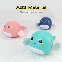 Jouets de bain amusants OEM ODM, canards jaunes qui se serpentent dans l'eau, adorables canards et tortues, dauphins, jouets de bain pour bébés en ABS
