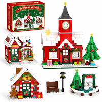 Ensemble de blocs de construction de village de Noël 969 pièces, ville hivernale avec maisons et arbre, jouet de construction DIY pour enfants, cadeaux