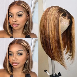 Parrucca 100% trasparente dei capelli del vergine umano del BOB 13x4 HD 150% densità del pizzo in P4/27 di <span class=keywords><strong>colore</strong></span> per le donne nere - Product Image 5