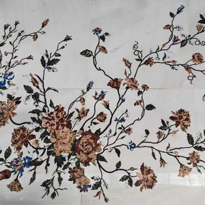 सफेद संगमरमर और टेराज़ो पत्थर स्क्वायर वाटरजेट फर्श सीढ़ियों सजावटी फूल मोज़ेक टाइल पदक - Product Image 1