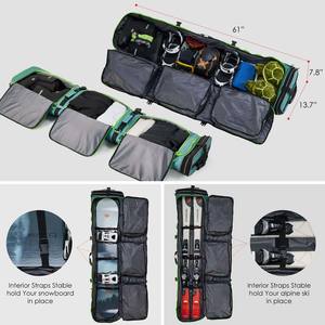 Échantillon gratuit OEM ODM Sac à roulettes pour snowboard personnalisé en PVC TPU imperméable pliable avec roues Organisateur d'équipement de ski - Product Image 6