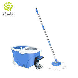 Las cualidades de 360 plana trapeador casa fácil de limpiar piso girando fregona con cubo conjunto - Product Image 1