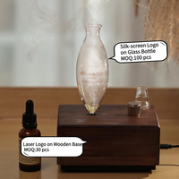 Diffuseur d'arômes sans eau rechargeable en bois massif et verre, diffuseur d'huiles essentielles sans chaleur, OEM