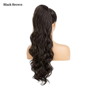 Offres Spéciales WP26 synthétique gauchissement arrière filet sac corps vague Style Yaki queue de cheval Extensions - Product Image 4