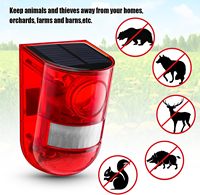 Alarma de Seguridad con Sensor de Movimiento Solar, Repelente de Plagas, Sirena Fuerte de 129dB con 6 Luces LED Estroboscópicas, Disuasor de Animales para Exteriores