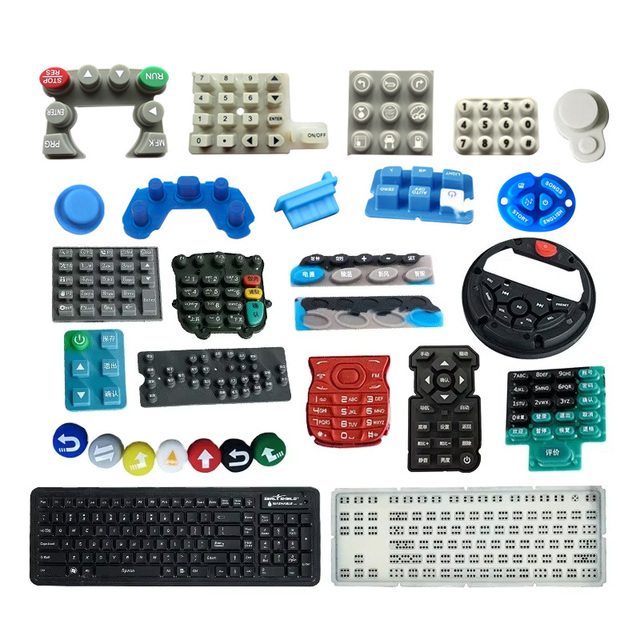 Custom Molded Silicone Keypads Multi-Color Silk Screen Printing Control Buttons for Industrial Equipment, Custom Sizes Available