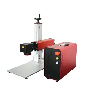 Penjualan laris 2024 mesin penanda Laser serat Potable 30w 50W mesin cetak Laser logam ukuran kecil